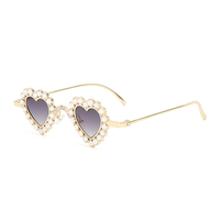 Lunettes de soleil pour femmes Twooo T1210 Party Girl, monture en métal mignonne, cœur en diamant