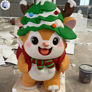 Sculpture géante personnalisée en fibre de verre de cerf de Noël EM/ODM, statue de dessin animé festive, étanche et résistante aux UV pour centres commerciaux et événements festifs - Product Image 2