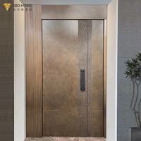 Porte d'entrée de sécurité robuste en acier inoxydable avec fonctions antivol pour villa, appartement et hôtel, design moderne