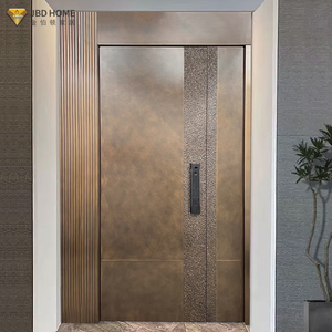 Puerta de Entrada de Seguridad de Acero Inoxidable de Alta Resistencia con Características Antirrobo para Villa, Apartamento y <span class=keywords><strong>Hotel</strong></span>, Diseño Moderno - Product Image 2