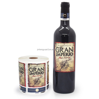Impression personnalisée étiquette alimentaire boisson potable bouteille de vin étiquette autocollant pour l'emballage