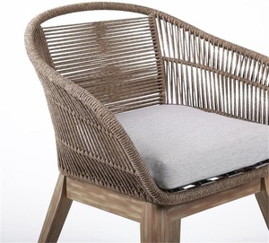 <span class=keywords><strong>Armen</strong></span> Living Tutti Frutti, silla de comedor moderna, luz de madera de eucalipto, cuerda de trufa, cojín gris duradero para Villa, sala de estar - Product Image 3