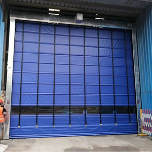 Porte rapide à enroulement moderne bleue haute performance, porte empilable à grande vitesse pour entrepôts, surface finie, porte industrielle - Product Image 3