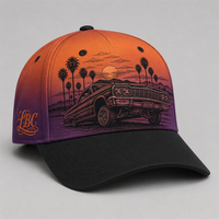 Casquette de baseball personnalisée style Old English, 5 panneaux, visière incurvée, style Dad Hat, streetwear urbain West Coast, vente en gros, faible MOQ