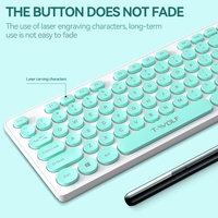 Mouse dan Keyboard nirkabel, warna-warni ultra-tipis, nirkabel, USB, ukuran penuh, Kombo, 104 tombol, Mouse senyap untuk komputer, Laptop, Desktop
