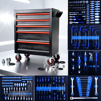 Chariot d'atelier mobile robuste en métal pour outils, avec 245 pièces, personnalisable OEM, pour mécaniciens