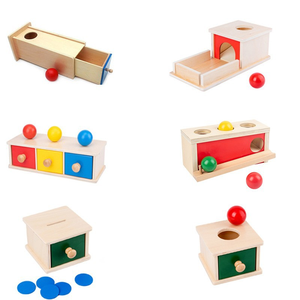 Boule ronde en bois <span class=keywords><strong>tiroir</strong></span> cible boîte jouet éducatif <span class=keywords><strong>Montessori</strong></span> éducation précoce balle pressant la boîte pour les enfants - Product Image 6