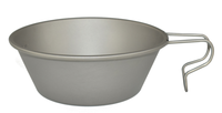 Tasse Sierra en titane pur ultralégère de 450 ml avec poignée fixe, bol de camping portable, ustensiles de cuisine, vaisselle