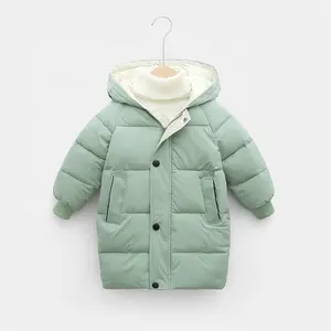 Abrigos de invierno para niños, ropa de calle informal con relleno grueso, Parkas para nieve, chaqueta negra