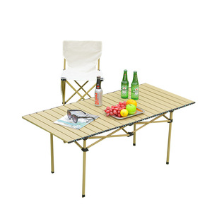 Outdoor Folding <b>Table</b> Portable Camping <b>Table</b> Aluminum Frame <b>Garden</b> Set <b>Foldable</b> Picnic Furniture Complete Equipment - Product Image 1