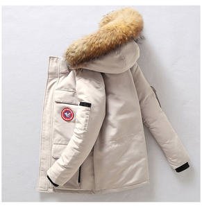 Winter <span class=keywords><strong>Canada</strong></span> Outdoor Thickening Europe and the <span class=keywords><strong>Goose</strong></span> Vêtements longs en coton coupe-vent pour hommes Veste à capuche froide pour femmes - Product Image 6
