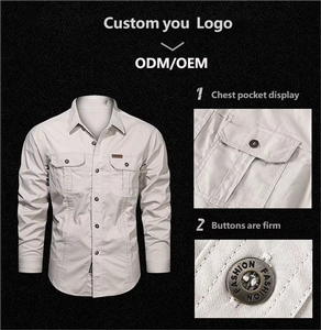 Camisa Casual para Hombre, Mezcla de Algodón, Antiarrugas, <span class=keywords><strong>Manga</strong></span> <span class=keywords><strong>Larga</strong></span>, Resistente al Desgaste, para Ocio al Aire Libre, <span class=keywords><strong>Trabajo</strong></span>, Camisas Personalizadas - Product Image 3