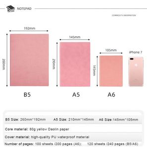 Hot Sale Custom Logo A5 <b>A6</b> PU Leather Line Journal <b>Diary</b> Rainbow Edge Notebook 200pages - Product Image 5