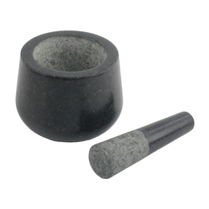 Heavy Duty Natural Black Granite Mortar and Pestle Set Heavyweight Spice <b>Herb</b> <b>Grinder</b> Guacamole Pestle Mortar Bowl <b>for</b> Kitchen - Product Image 3