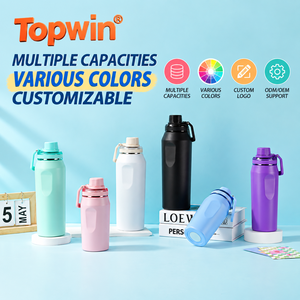 Bouteille d'eau isotherme en acier inoxydable, anti-fuite, grande capacité, thermos portable avec poignée de transport pour les voyages, le bureau, la salle de sport - Product Image 1
