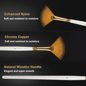Ensemble de 15 pinceaux en nylon pour artiste, couteau à palette, éponge, avec étui de rangement, aquarelles, <span class=keywords><strong>peinture</strong></span> acrylique, <span class=keywords><strong>peinture</strong></span> à l'huile, fournitures d'art - Product Image 4