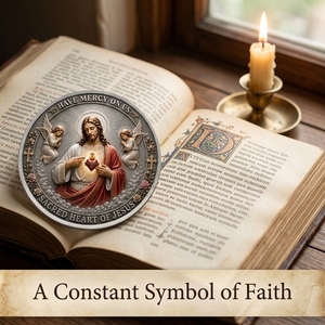 Monedas Conmemorativas Religiosas Personalizadas con Diseño <span class=keywords><strong>del</strong></span> <span class=keywords><strong>Sagrado</strong></span> Corazón <span class=keywords><strong>de</strong></span> Jesús y la Virgen María, para Recuerdo Espiritual y Regalo <span class=keywords><strong>de</strong></span> Fe - Product Image 3