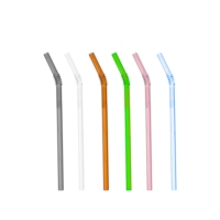 Pailles en verre réutilisables à boire à haute teneur en borosilicate résistant à la chaleur Design multicolore créatif pour accessoires de bar
