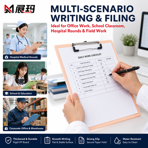 Portablocco in Plastica PP Formato A4 <span class=keywords><strong>con</strong></span> Clip Portaoggetti e Clip per Scrittura per Ufficio, Scuola e Ospedale - Product Image 3
