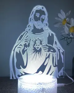 भगवान पार यीशु दीपक 3D यूएसबी imagen डे virgen डे guadalupe दृश्य रात को प्रकाश का नेतृत्व किया