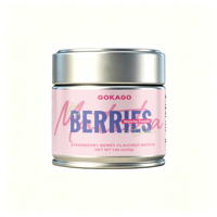 Poudre de Matcha 100% Naturelle, Thé Instantané Aromatisé à la Fraise en Boîte (En conserve) - Boisson Fruitée Rafraîchissante Rapide 30g