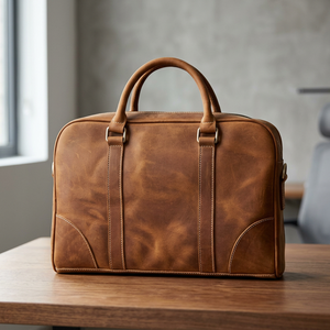 Sac à bandoulière classique rigide en cuir de veau indien fait main de qualité supérieure, unisexe, véritable luxe, doublure en nylon pour le bureau - Product Image 1