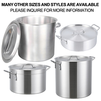 Ensemble de marmites en aluminium épaissi avec logo personnalisé en gros, soupière, seau, cuisine d'hôtel, marmite commerciale, marmite polyvalente
