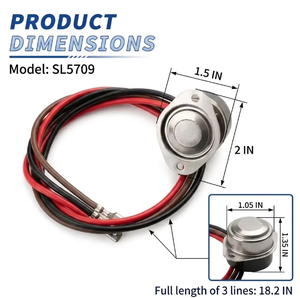 Thermostat de dégivrage pour réfrigérateur SL5709 à 3 fils, interrupteur de terminaison de dégivrage, dégivreur 55 ° F-35 ° Gamme F - Product Image 3