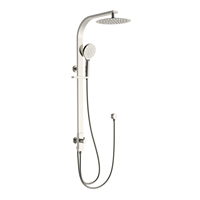 Noir/Chrome Laiton Robinets De Douche Salle De Bains Mélangeur Robinet Système De Douche Pluie Ensemble De Douche Pulvérisation Pour Salle De Bains
