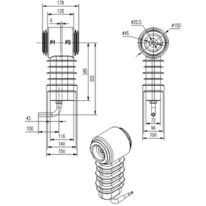 Sensor Integrado Electrónico de Tipo Electromagnético de Segunda Generación YTJL10-31G, Transformador Combinado de Corriente y Voltaje - Product Image 3