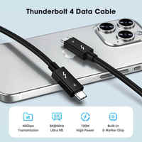 Cable USB Tipo C Thunderbolt4 de Alta Calidad Xput, Compatible con Transferencia de Datos de 8K 60Hz 40Gbps, Cable de Video con Carga Rápida de 100W para Laptop