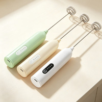JLL7601 Mousseur à lait électrique portable rechargeable par USB en plastique, batteur à œufs multifonctionnel pour café et crème, fouet ménager