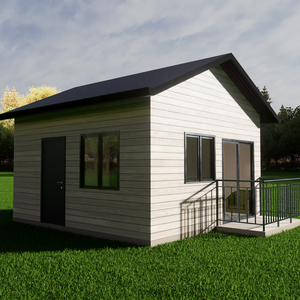 현대 100 M2 라이트 스틸 조립식 빌라 100% 유리 판매 미니 조립식 주택 키트 쉬운 구조 작은 Casas - Product Image 2