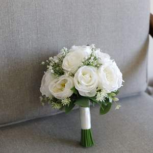 All'ingrosso bianco bordeaux rosa blu Color caffè rose finte stella damigella Bouquet matrimonio coreano occidentale Bouquet a mano - Product Image 4