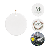 Ornement en céramique personnalisé avec impression UV de haute qualité, pendentif circulaire vierge populaire pour la décoration des fêtes, petite taille
