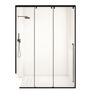 Mampara de Ducha Rectangular PRIMA Personalizada con Puerta Corredera sin Marco, Vidrio Templado de Seguridad, Diseño Moderno - Product Image 4