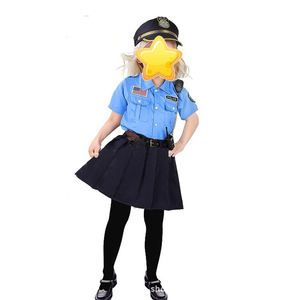 Costume de carrière pour enfants, tenue d'école, Halloween, uniforme de policier, costume de cosplay, menottes pour filles - Product Image 4