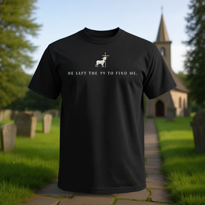 T-Shirt Cristiana Nera da Uomo, Girocollo, Manica Corta, Regalo Religioso per la Chiesa, Stampa Serigrafica - Product Image 3