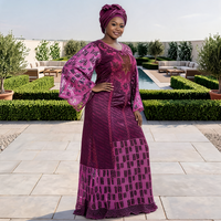 Robes de soirée formelles longues en dentelle florale avec boutons naturels pour femmes africaines nigérianes grandes tailles, dernière mode 2026, faible MOQ