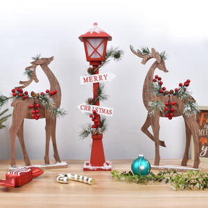 Décorations de Noël Boîte aux lettres en bois Boîte aux lettres Streetlight Ornement Décoration de Noël Ornement - Product Image 1