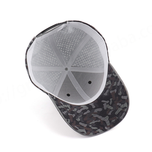 Venta al por mayor de camuflaje de poliéster sombrero de golf para adultos actividades al aire libre deporte sombrero de ala curva perforado corte láser agujero a cuadros gorra de béisbol - Product Image 4