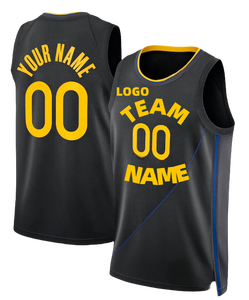 قميص كرة سلة مخصص 100% بوليستر لفريق جولدن ستيت الأمريكي، مخيط/مطبوع بالحرارة، مقاسات كبيرة 3XL و4XL و5XL، ملابس رياضية - Product Image 4