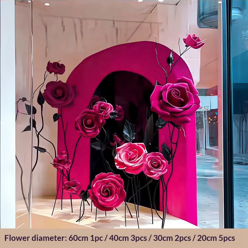 ชุดหน้าต่างกุหลาบสีแดงกุหลาบสอง