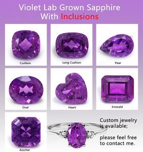 Zaffiro Viola Blu <span class=keywords><strong>Smeraldo</strong></span> Taglio 5x7mm-10x12mm Certificato AGL, Zaffiro Sintetico <span class=keywords><strong>con</strong></span> Inclusioni e Piccole <span class=keywords><strong>Crepe</strong></span> - Product Image 6