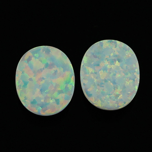 Lot de 10 cabochons ovales à dos plat, perles OP17, couleur blanche neige, perles d'<span class=keywords><strong>opale</strong></span> synthétiques, 2x4mm, 13x18mm, prix d'usine - Product Image 3
