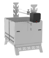 Au charbon de bois, avec un rôtissoire de poulet rotatif automatique qui peut être alimenté par une batterie externe