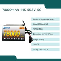 Batterie de drone d'exploration de haute qualité, batterie lithium-ion à l'état solide 78AH 14S 55.3V 5C, batterie de véhicule aérien sans pilote