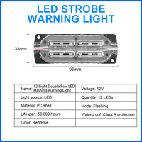 KaiDengZhe Doppelreihige Stroboskop-LED-Autoleuchte 12SMD Grill-Blitzlicht Notfall-Anzeigeleuchte Auto-LKW-Anhänger Seitenmarkierungsleuchte