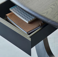 Bureau à domicile en bois massif français, bureau d'étude, bureau de travail, établi de designer, bureau d'ordinateur noir haut de gamme