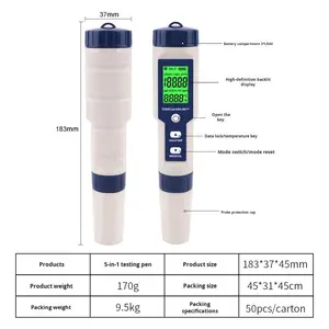 Fabrika doğrudan tedarik beş-in-one su kalitesi test kalem TDS/<span class=keywords><strong>PH</strong></span> EC sıcaklık tuzluluk ölçer çok fonksiyonlu OEM ODM - Product Image 2